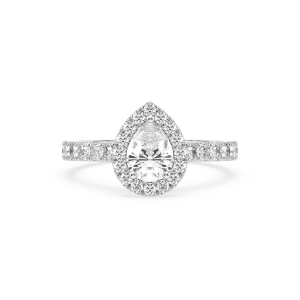 pear with 18k white gold metal and pear shape diamond